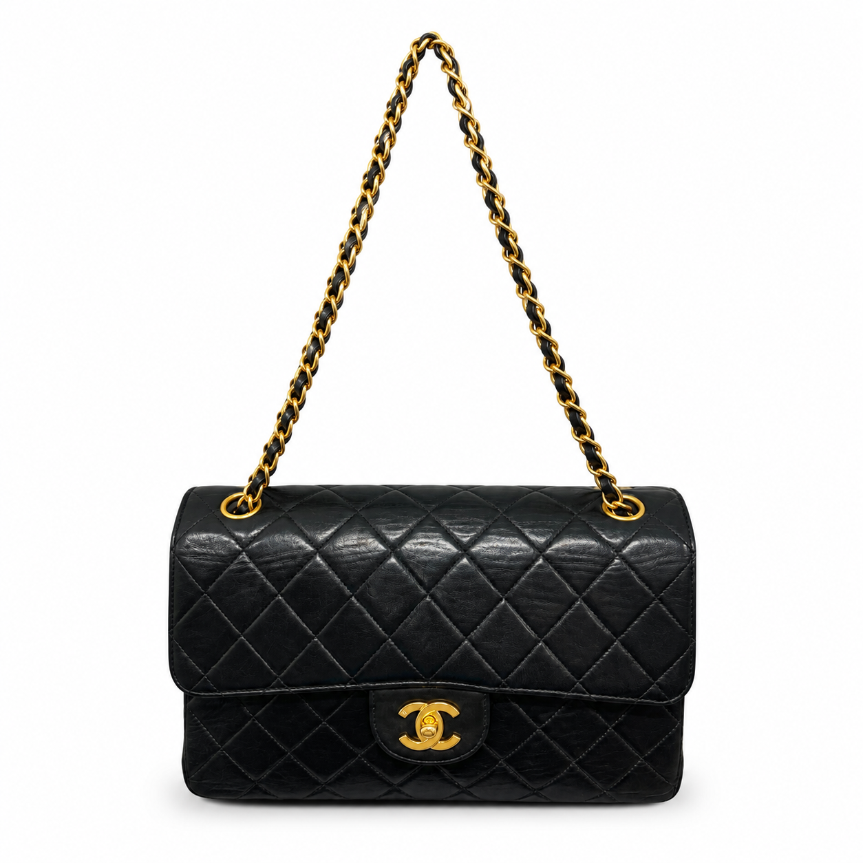 Chanel Black Lambskin Double Sided Flap Bag