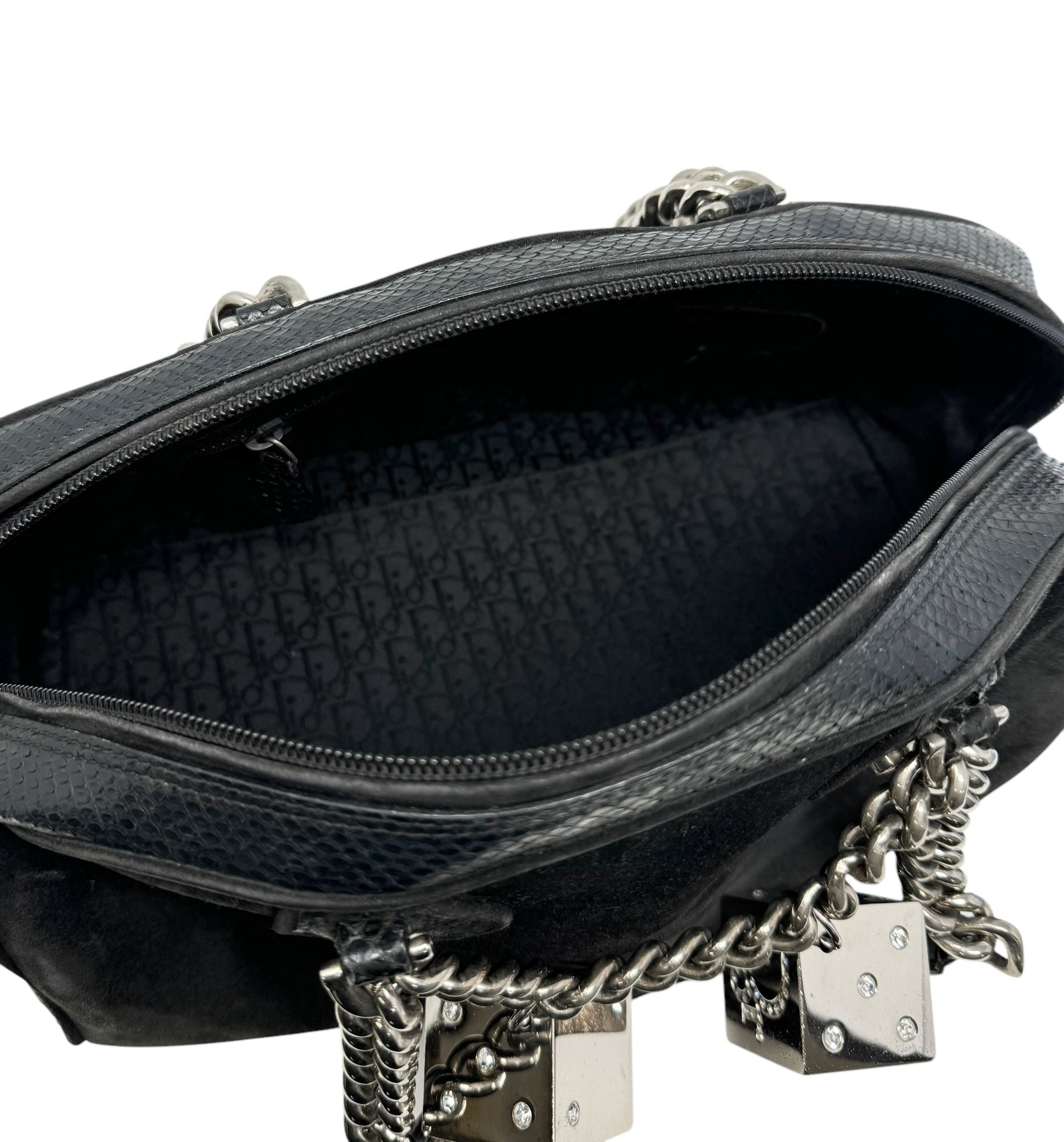 Dior Black Rhinestone Dice Gambler Bag