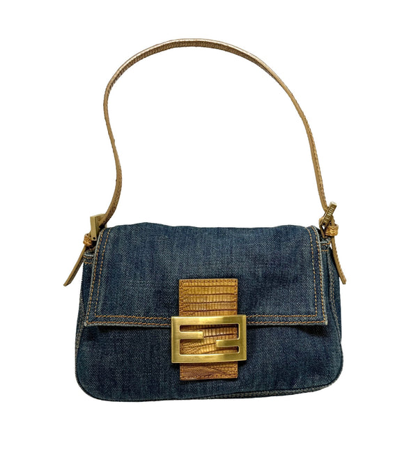 Fendi Denim Mini Mama Baguette