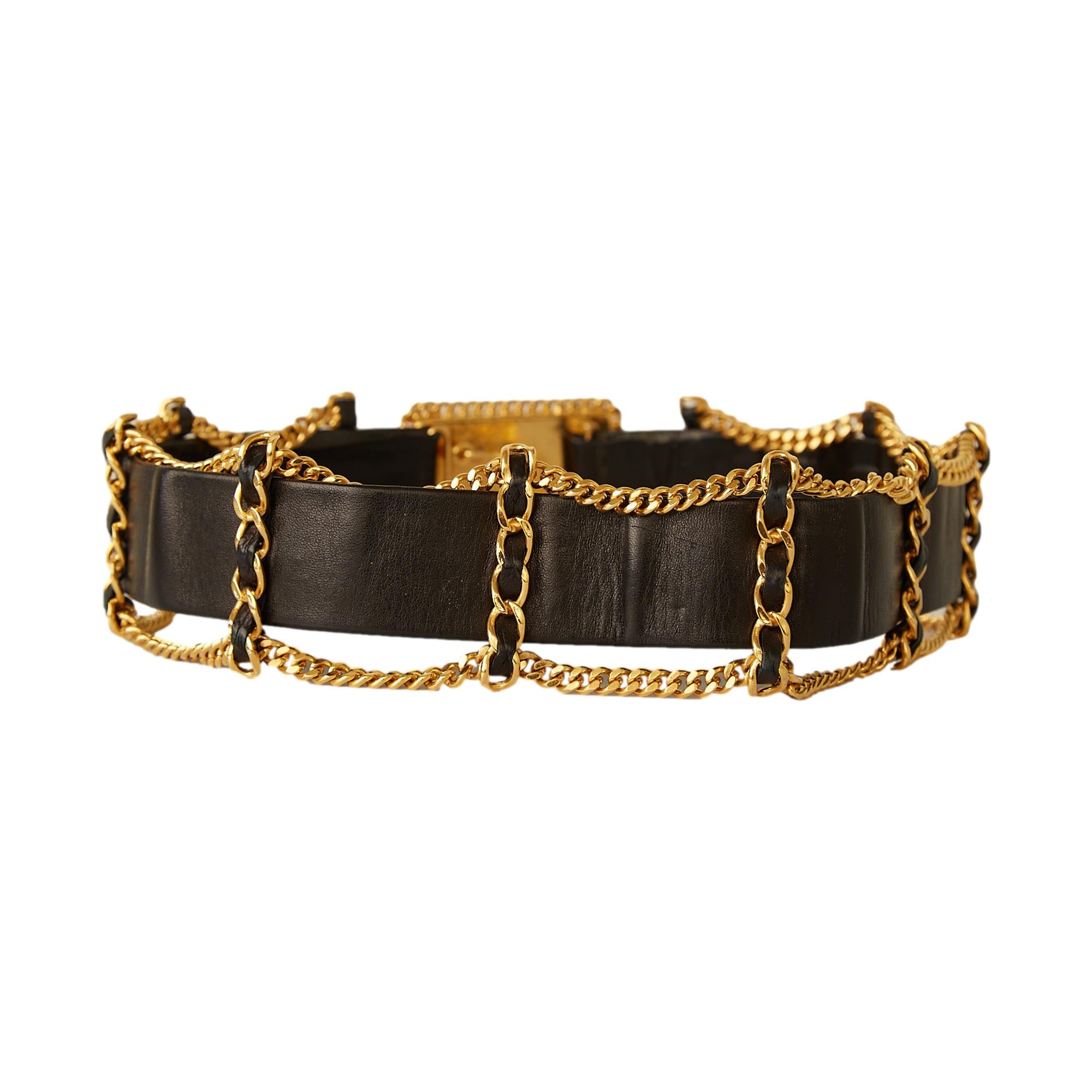 Chanel Black Leather Chain Belt Treasures of NYC Chanel Black Leather Chain Belt Treasures of NYC
