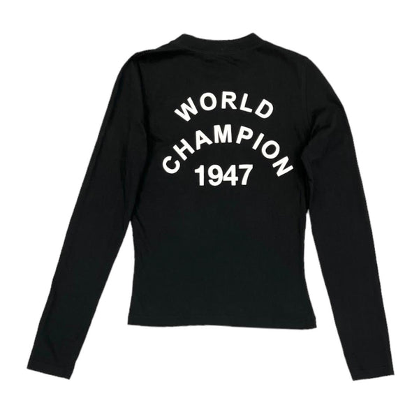 Dior 'J'Adore' Black Logo Long Sleeve Top