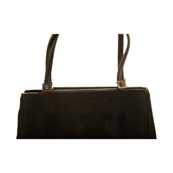 Versace Black Pony Hair/ Satin Mini Bag