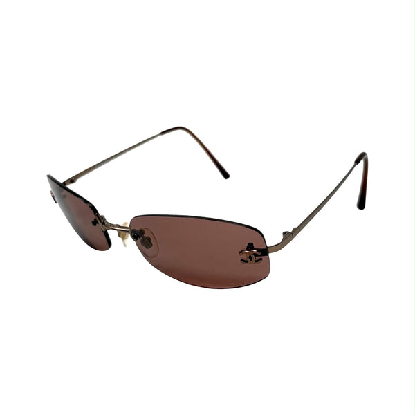 Chanel Purple Mini Rimless Sunglasses