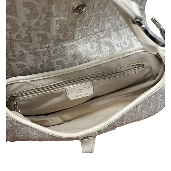 Dior Ivory Logo Saddle Bag