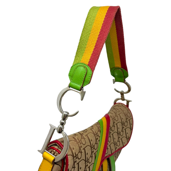 Dior Rasta Canvas Saddle Bag