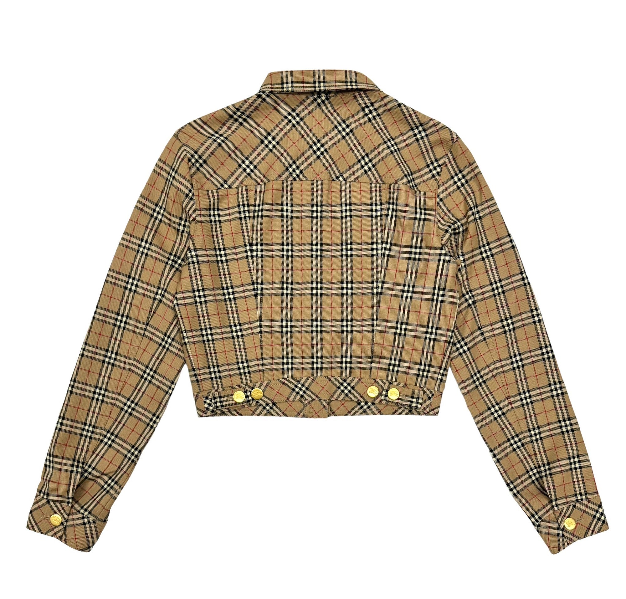 Burberry Plaid Cropped Jacket