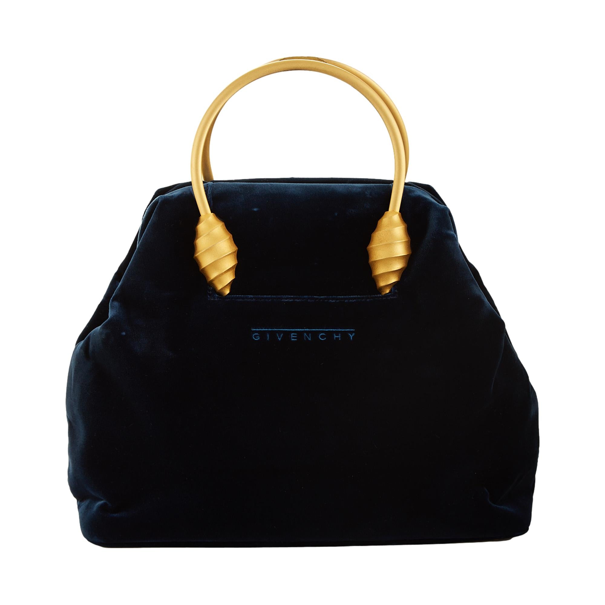 Givenchy Blue Velvet Seashell Handle Bag