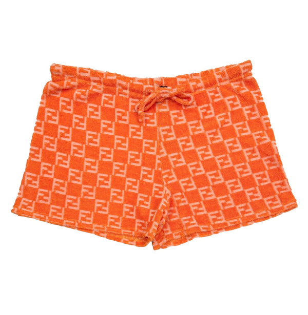 Fendi Orange Terry Logo Shorts