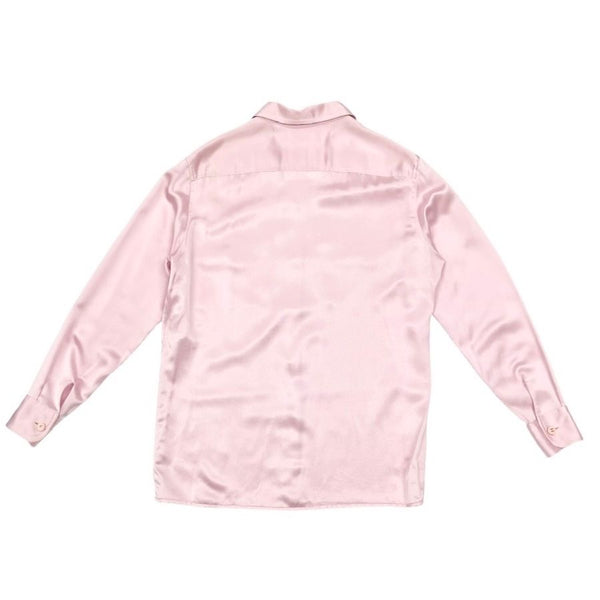 Chanel Baby Pink Silk Button Down Top