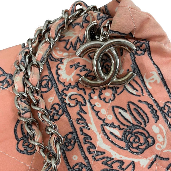 Chanel Peach Bandana Chain Shoulder Bag