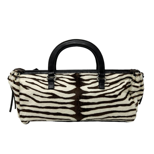 Prada Zebra Print Calf Hair Top Handle Bag