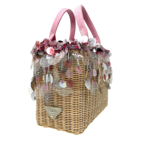 Prada Pink Sequin 2way Basket Bag