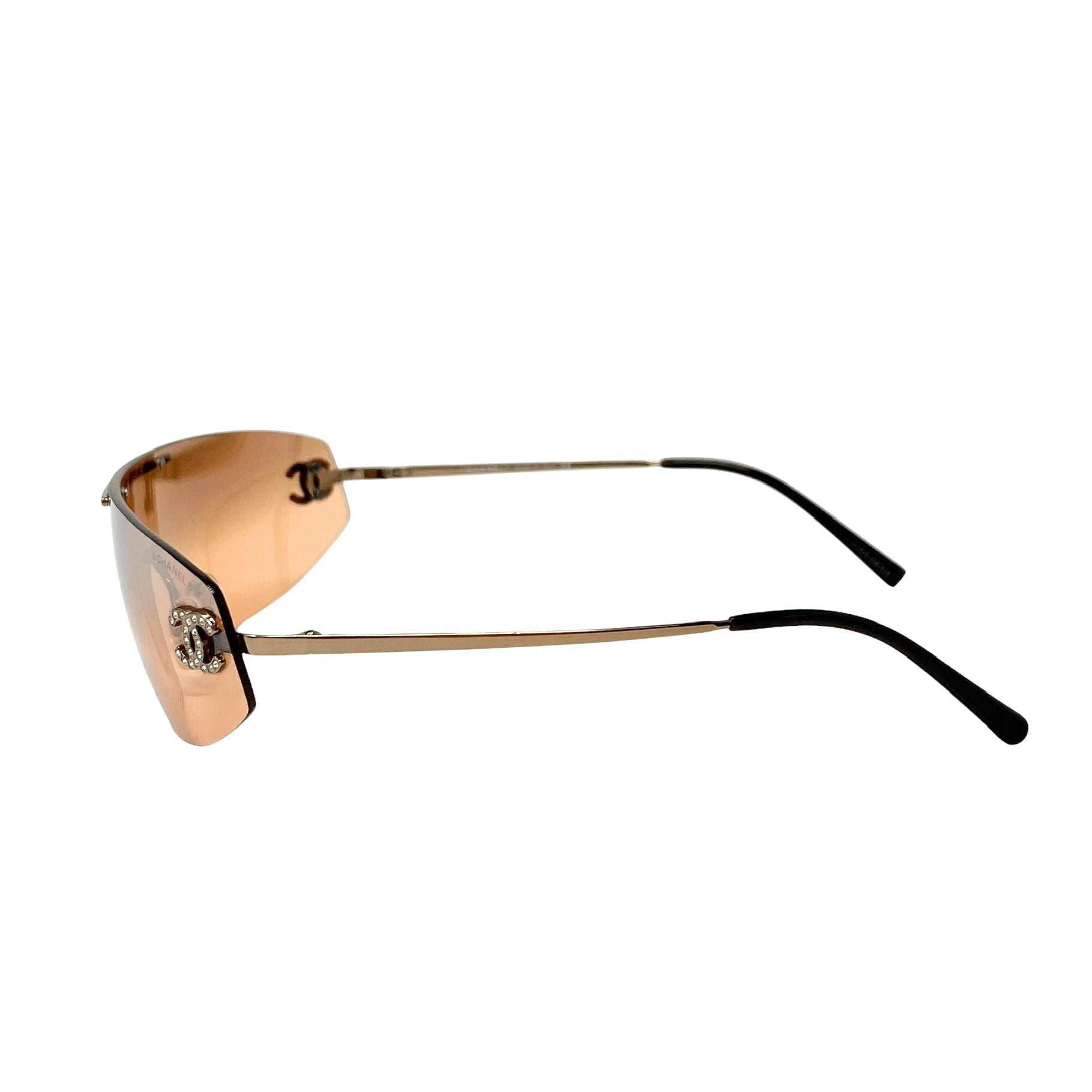Chanel Orange Rhinestone Visor Rimless Sunglasses – Treasures of NYC