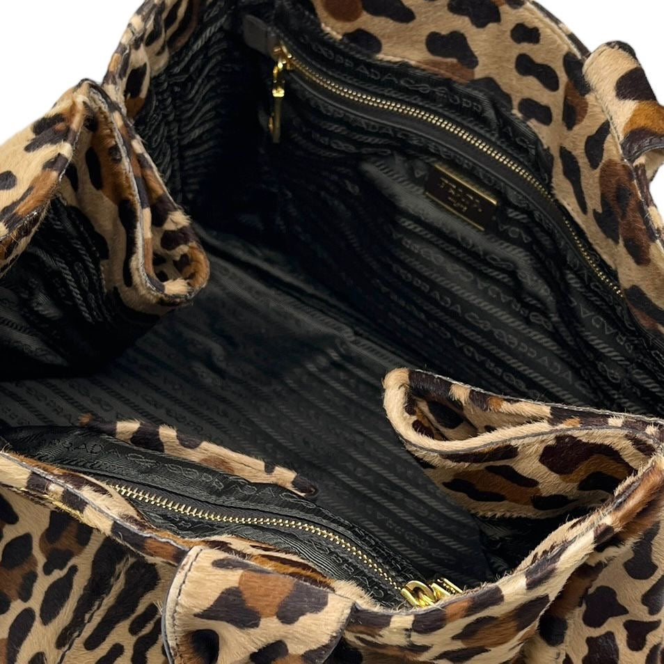 Prada Cheetah Print Calf Hair Top Handle Bag