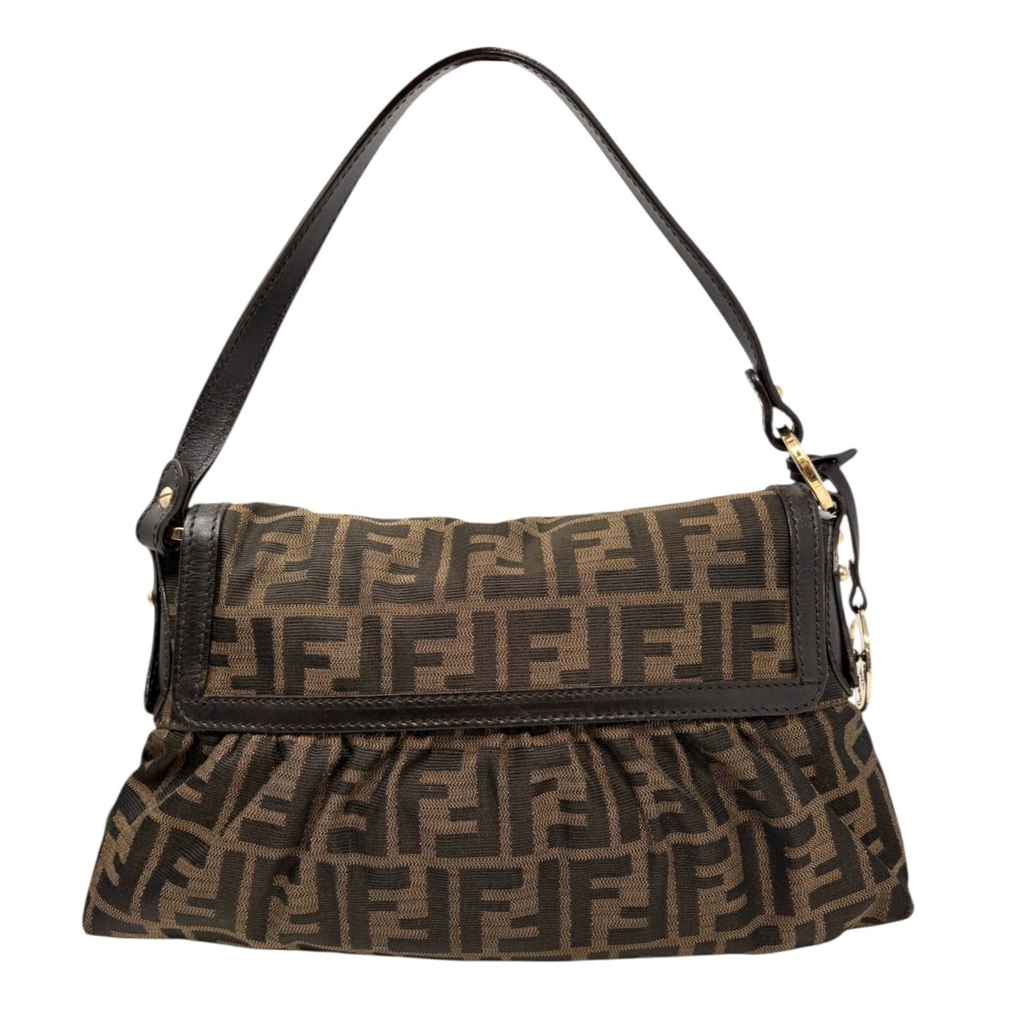 Fendi Brown Logo Chef Shoulder Bag