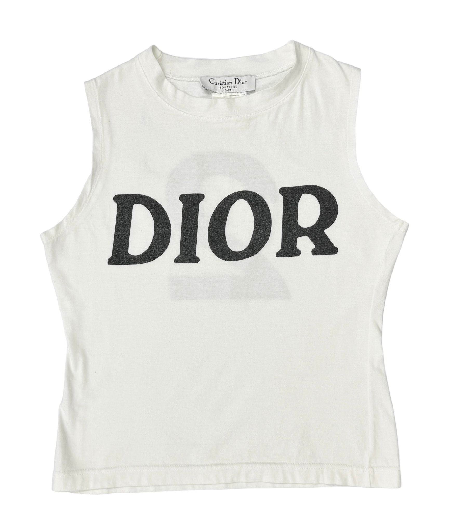 Dior White Logo Tank
