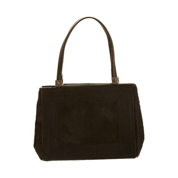 Versace Black Pony Hair/ Satin Mini Bag