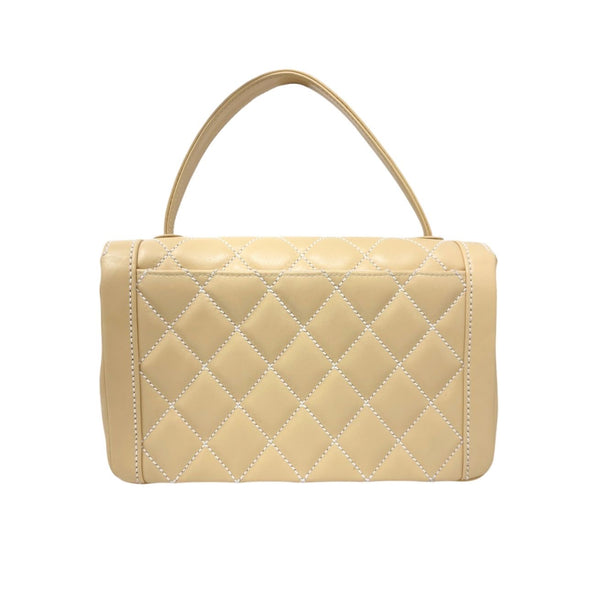 Chanel Beige Quilted Top Handle Bag