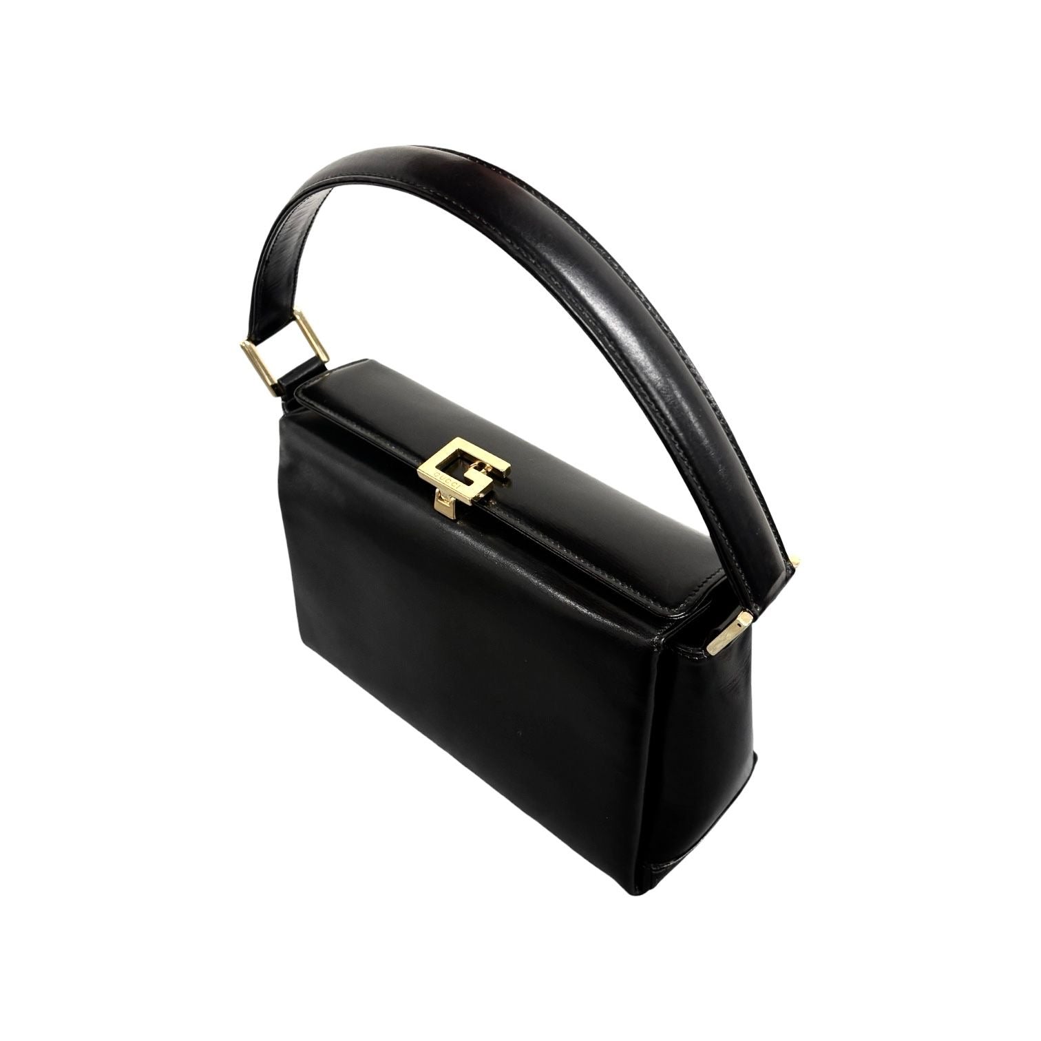 Gucci Black Top Handle Clasp Bag