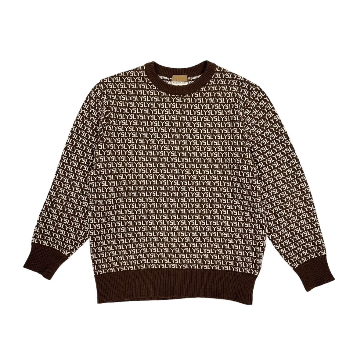 Ysl Brown Logo Sweater