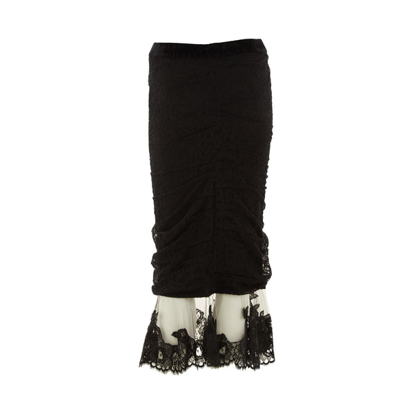 Dior Black Lace Long Skirt