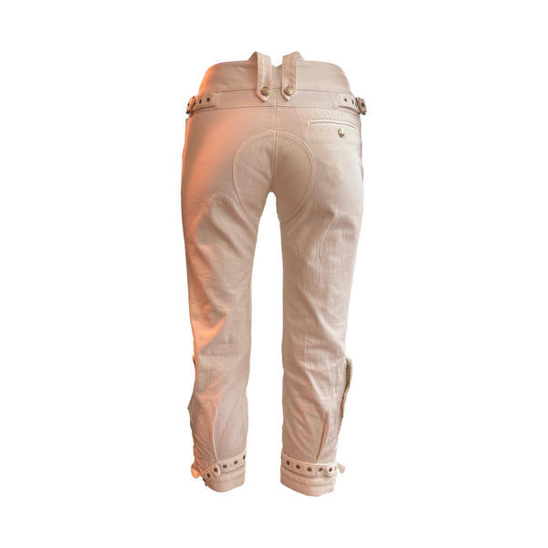 Dior White Denim Buckle Pants