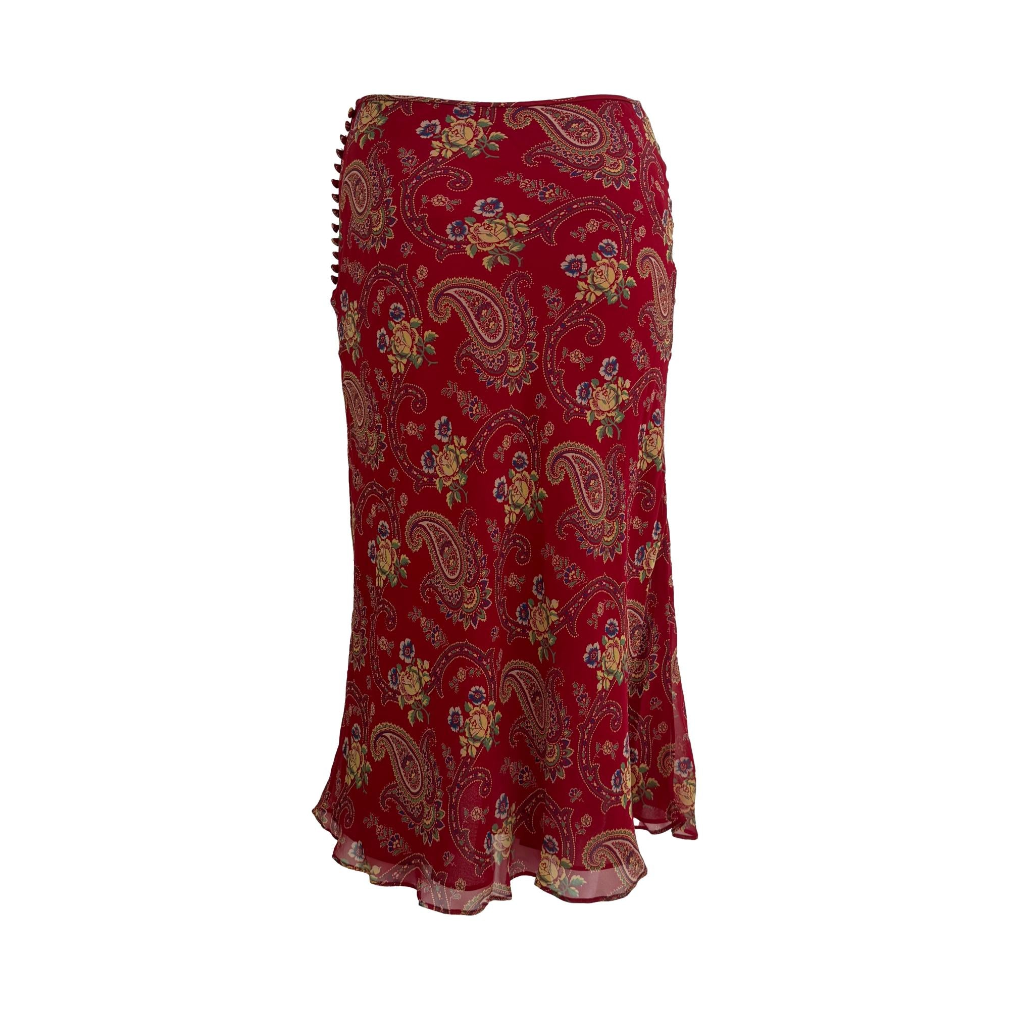 Dior Paisley Long Ruffled Skirt