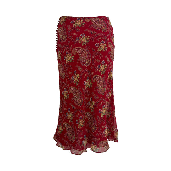 Dior Paisley Long Ruffled Skirt