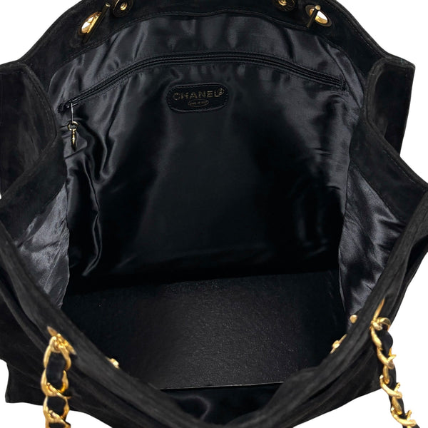 Chanel Black Suede Shoulder Tote