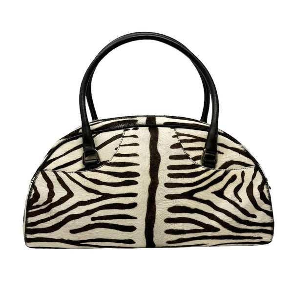 Prada Zebra Print Calf Hair Top Handle Bag