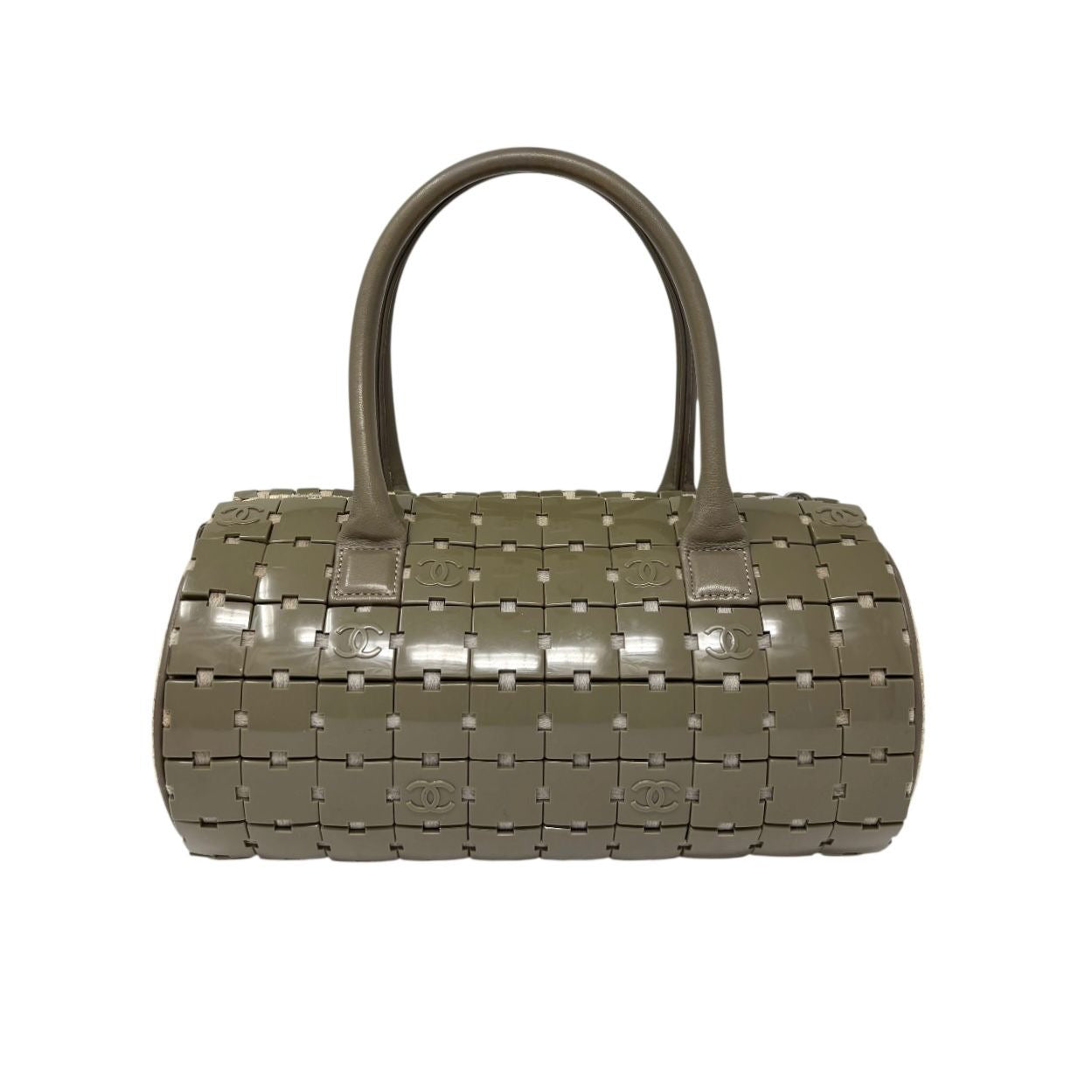 Chanel Grey Logo Cylinder Shoulder Bag