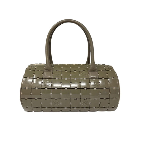 Chanel Grey Logo Cylinder Shoulder Bag