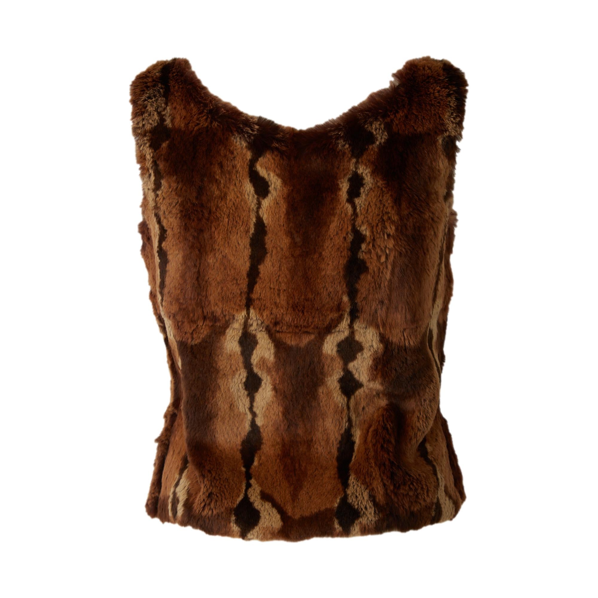 Fendi  Brown Fur Tank Top