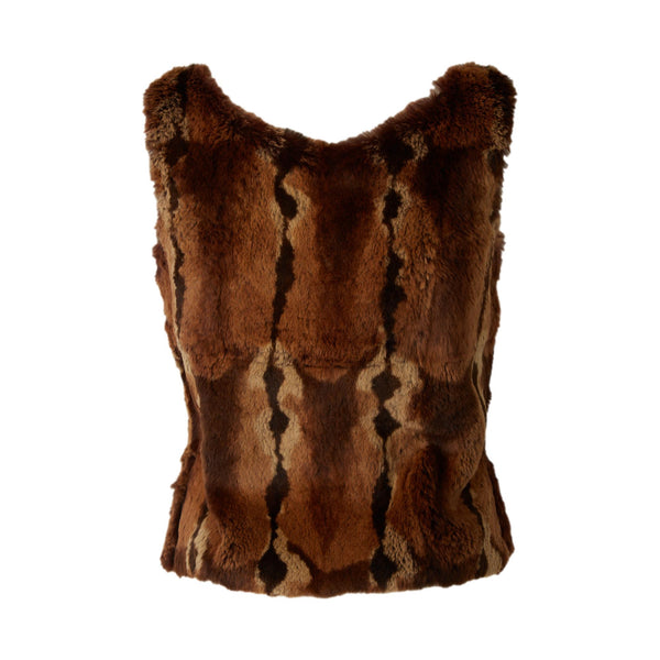 Fendi  Brown Fur Tank Top