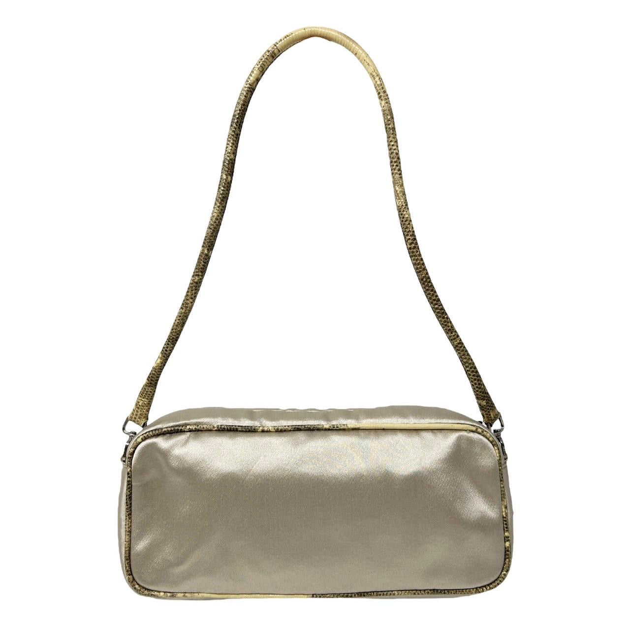 Prada Bronze Satin Shoulder Bag