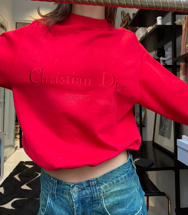 Dior 'Sports' Red Crew Sweatshirt