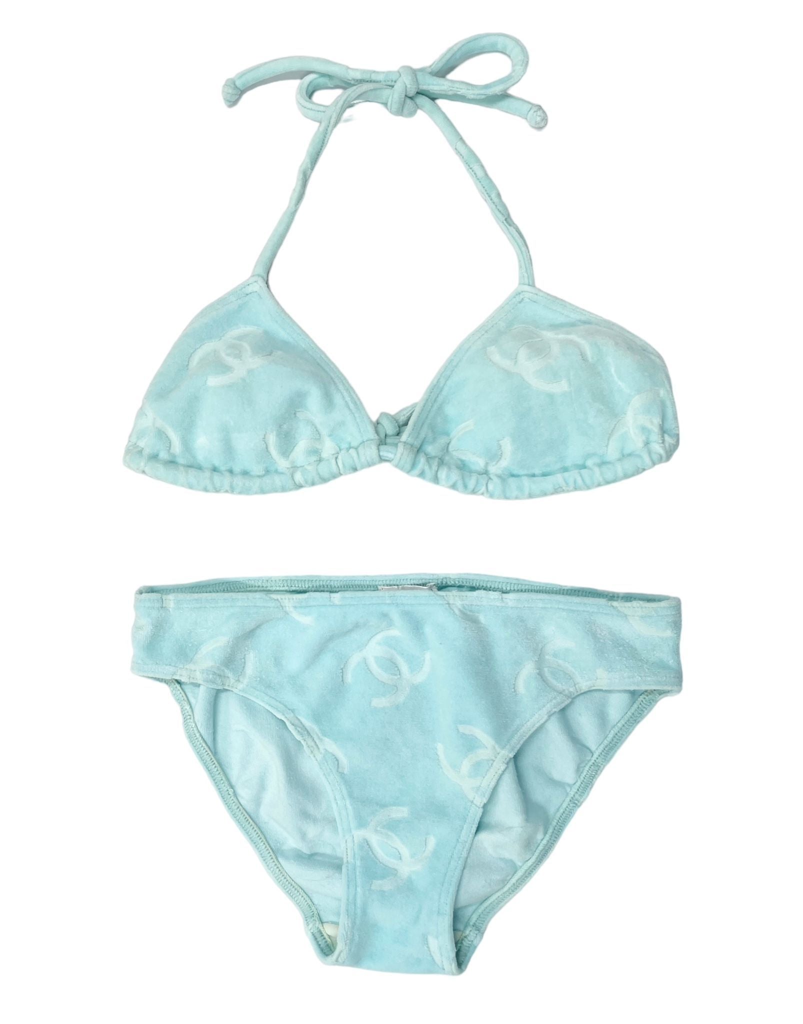 Chanel Baby Blue Velour Bikini
