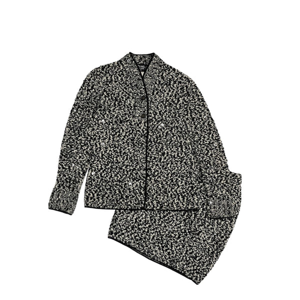 Chanel Black White Tweed Set