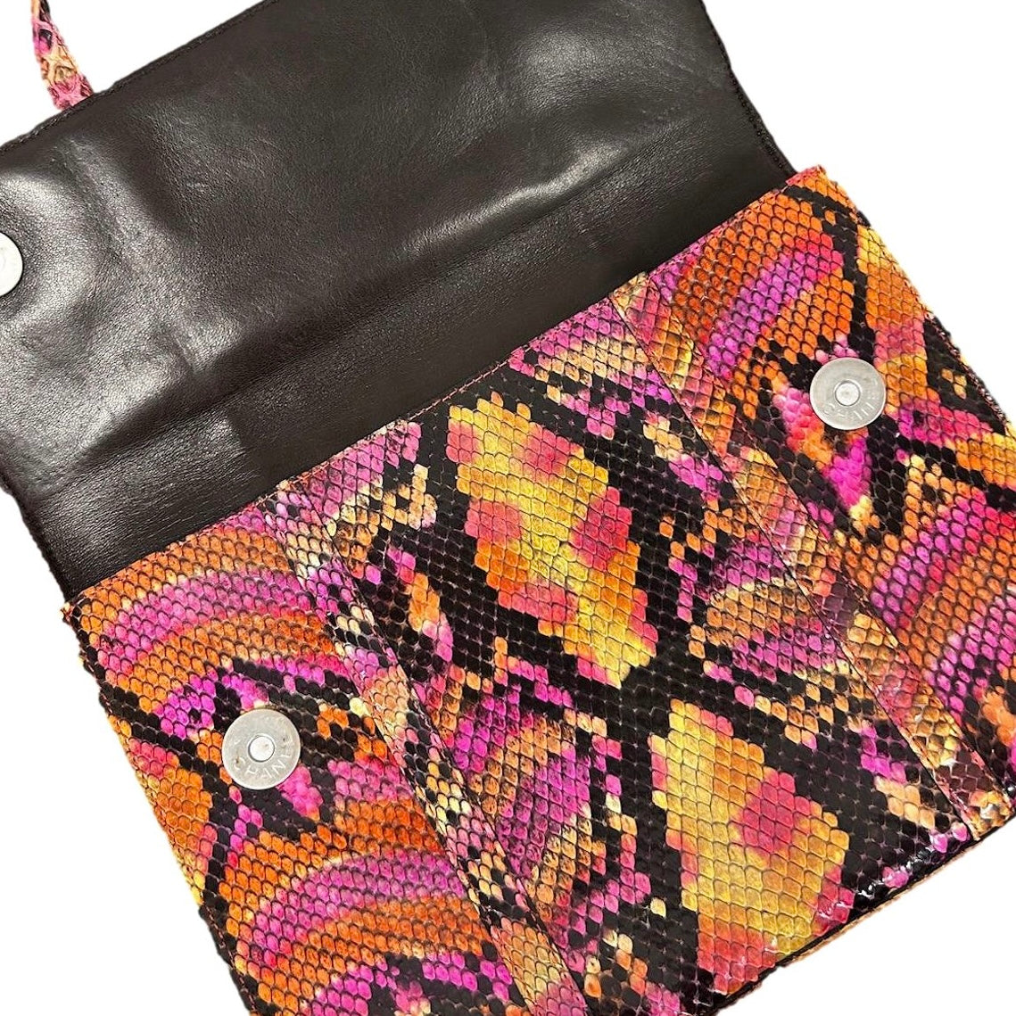 Chanel Python Logo Top Handle Bag