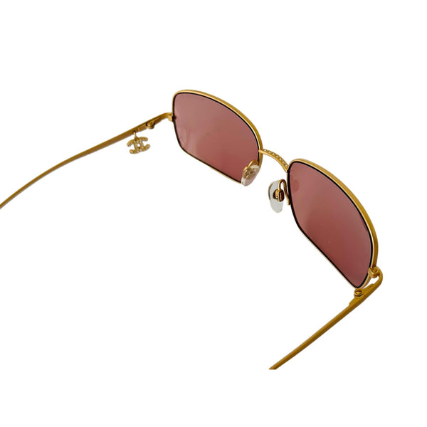 Chanel Pink Rhinestone Charm Sunglasses