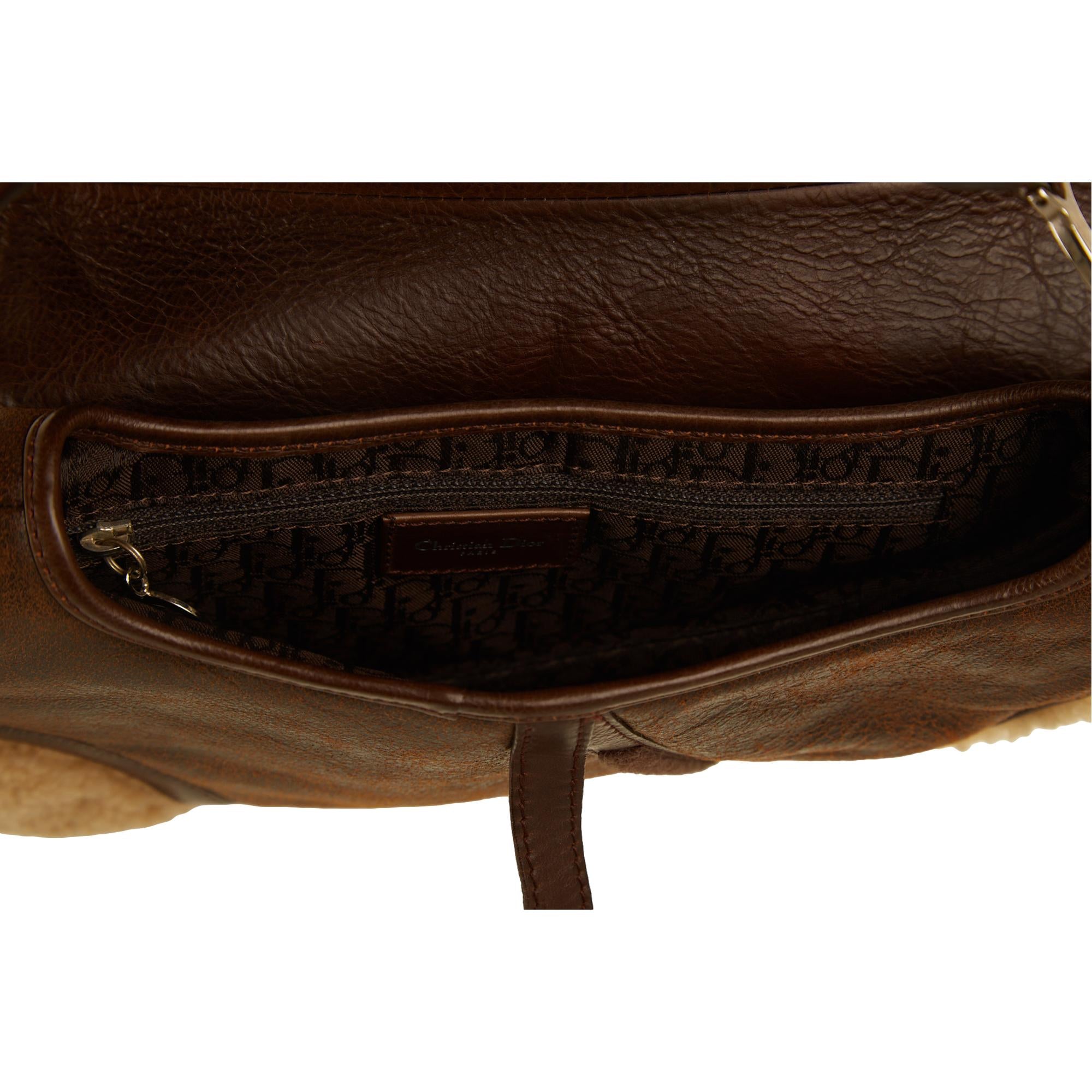 Dior Sherpa Leather Saddle Bag