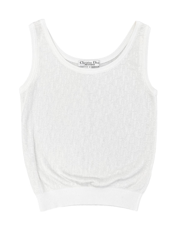 Dior White Logo Knit Tank