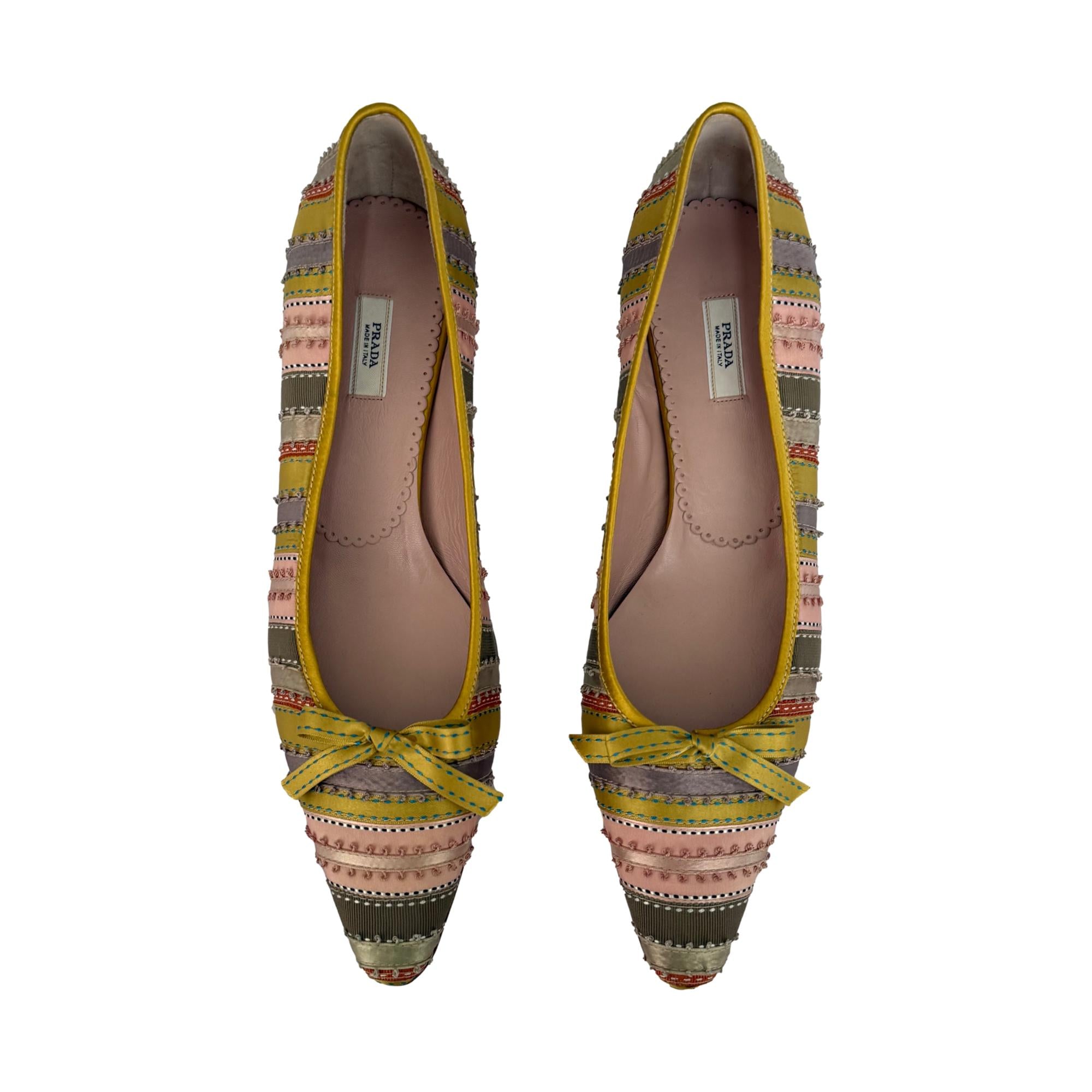 Prada Satin Ribbon Kitten Heels