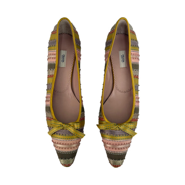 Prada Satin Ribbon Kitten Heels