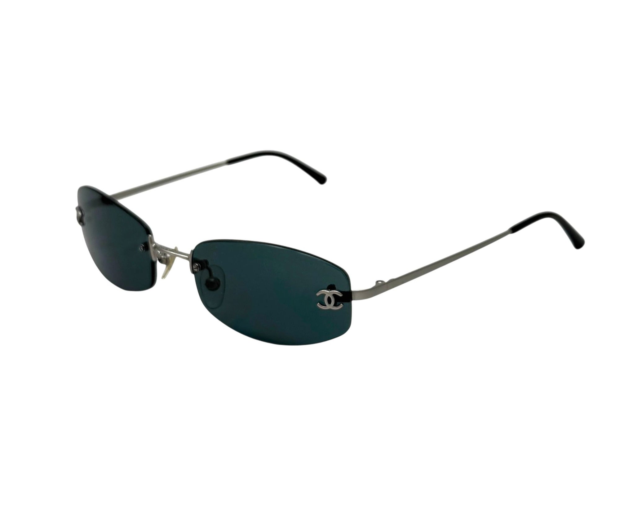Chanel Dark Blue Mini Rimless Sunglasses