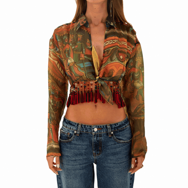 Dolce & Gabbana Fringe Tie Top