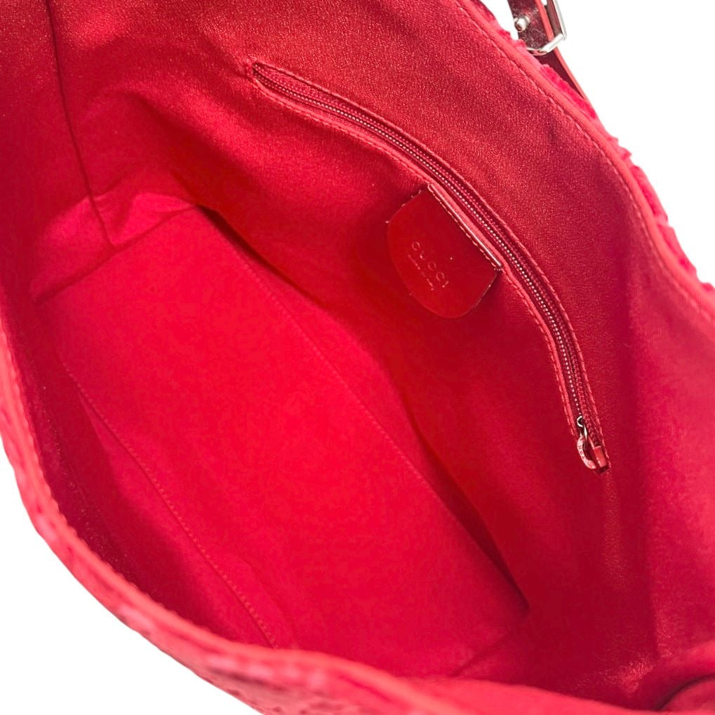 Gucci Red Velvet Shoulder Bag