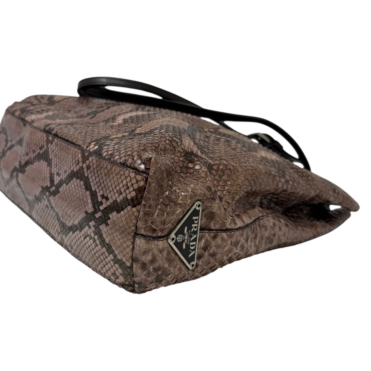 Prada Brown Snakeskin Shoulder Bag