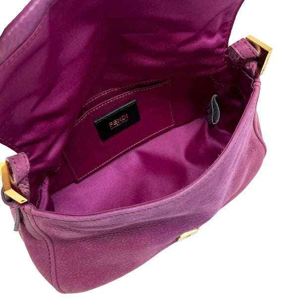 Fendi Fuschia + Tortoise Leather Baguette Bag