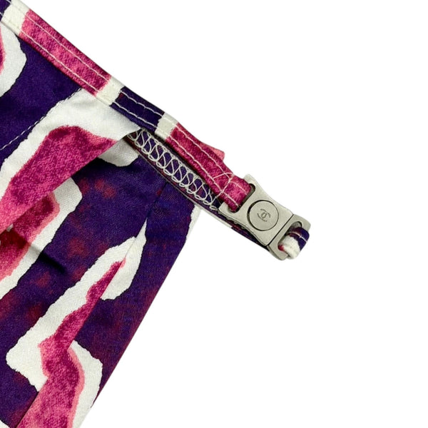 Chanel Purple Print Wrap Skirt